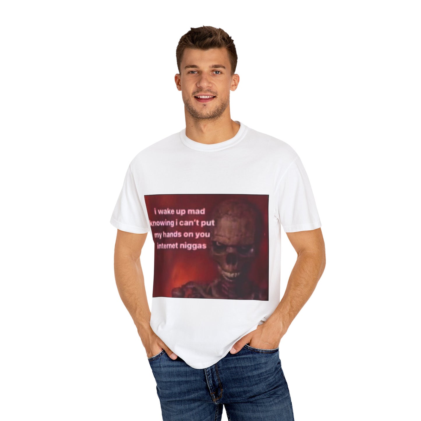 Garment-Dyed T-shirt - I Wake Up Mad Design