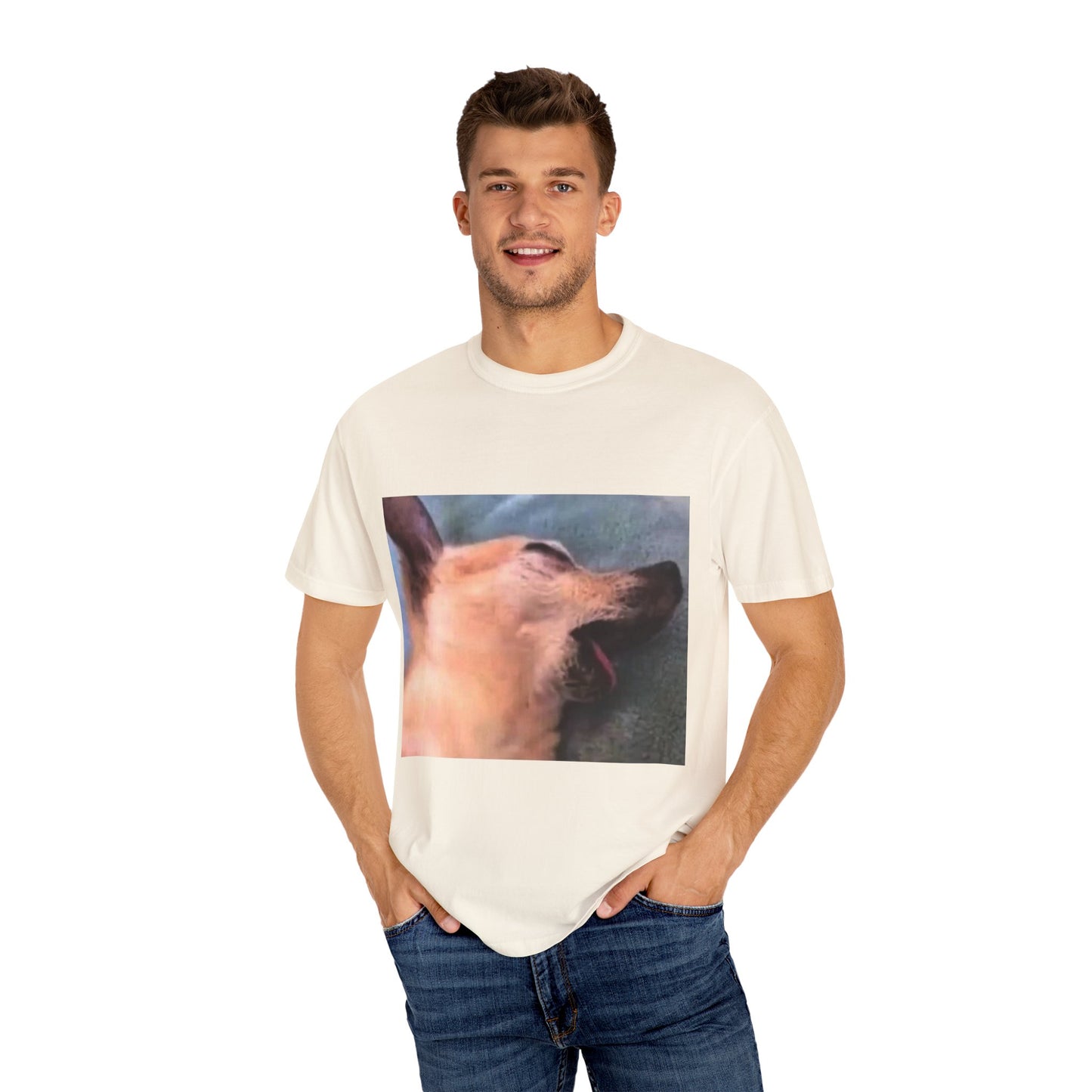 Funny dog playing dead Unisex Garment-Dyed T-shirt