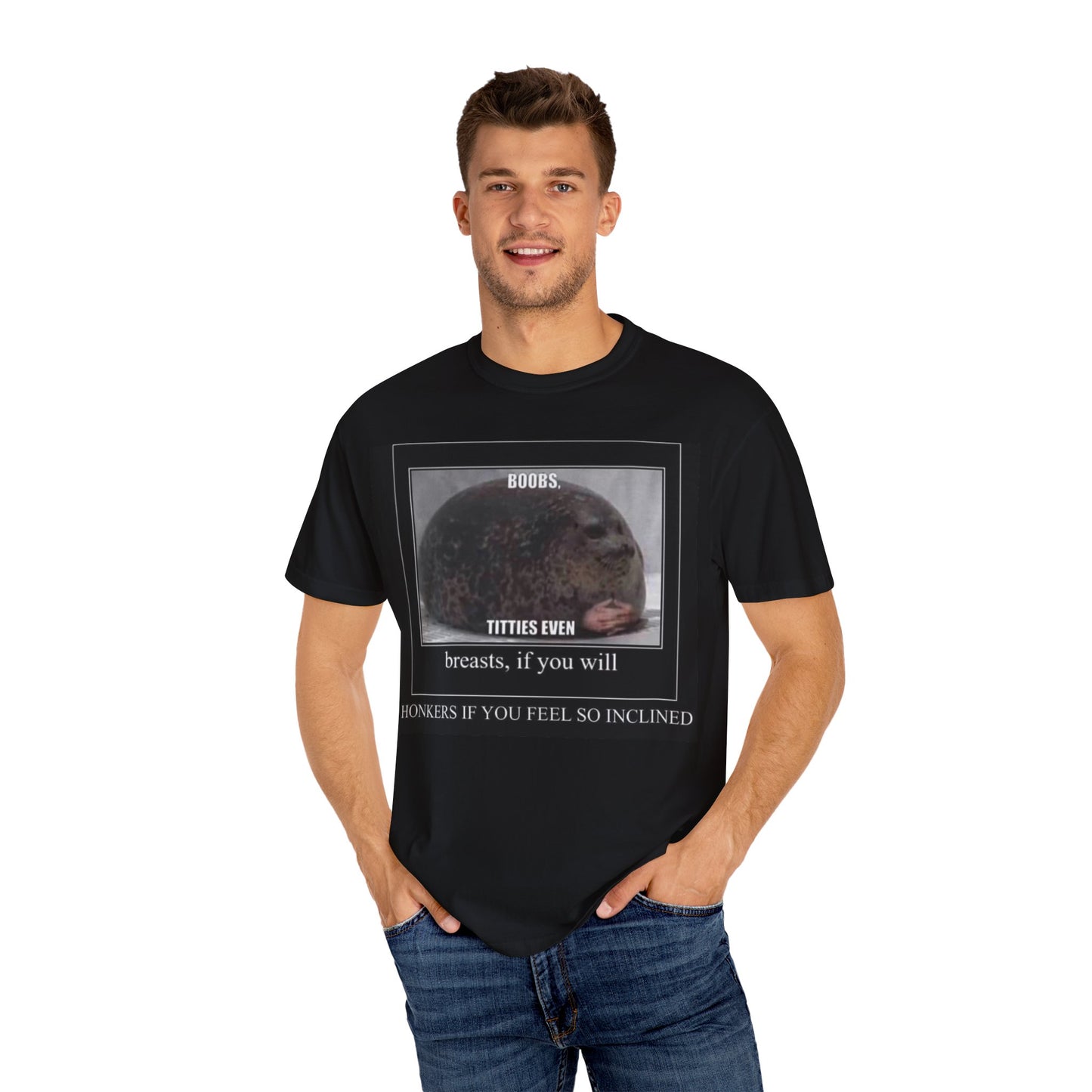 Garment-Dyed T-shirt Boobs Print