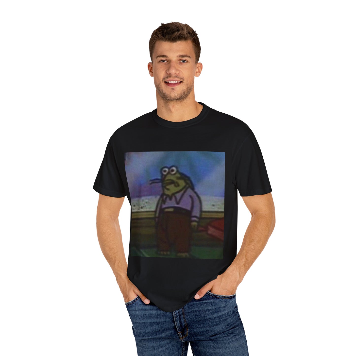 Green fish spongebob Unisex Garment-Dyed T-shirt