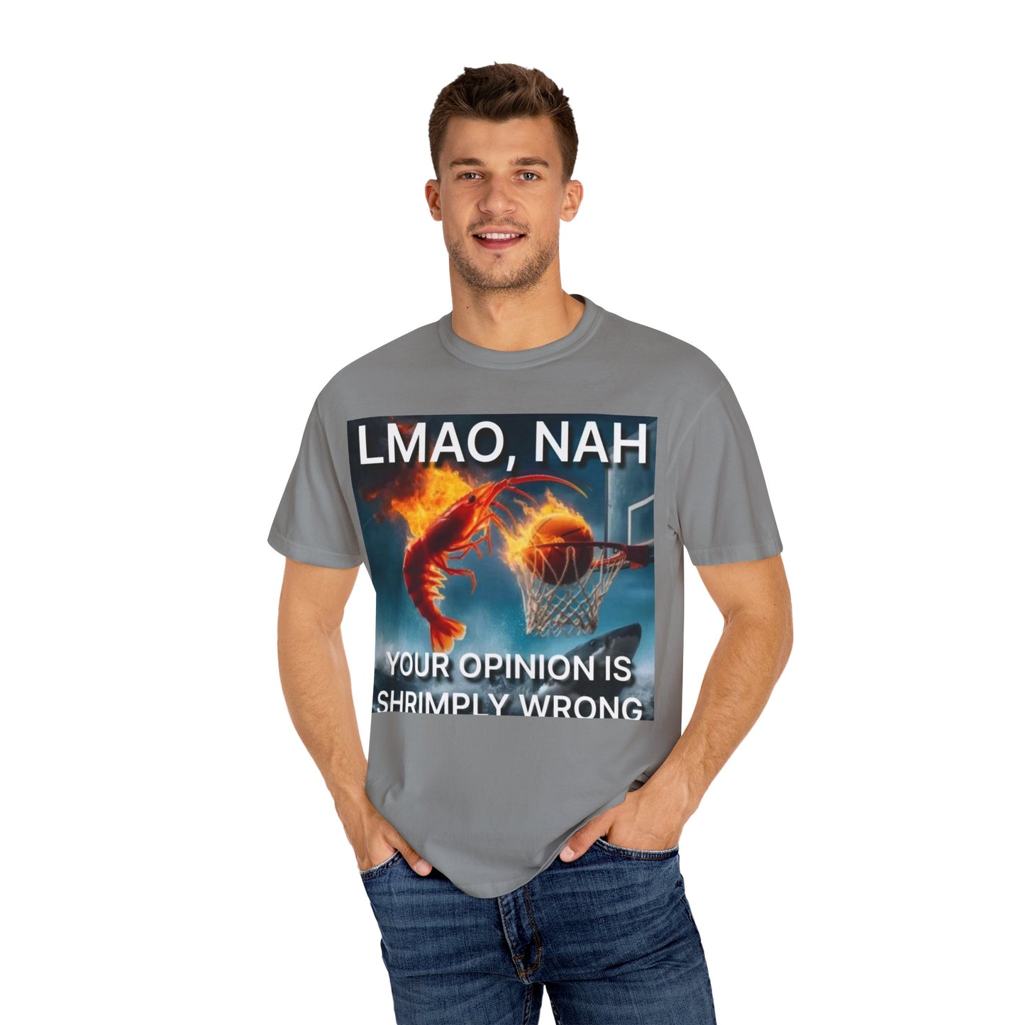 LMAO, Nah Unisex Garment-Dyed T-Shirt - Humorous Graphic Tee, Casual Wear, Gift for Friends, Birthday Shirt, Meme Apparel