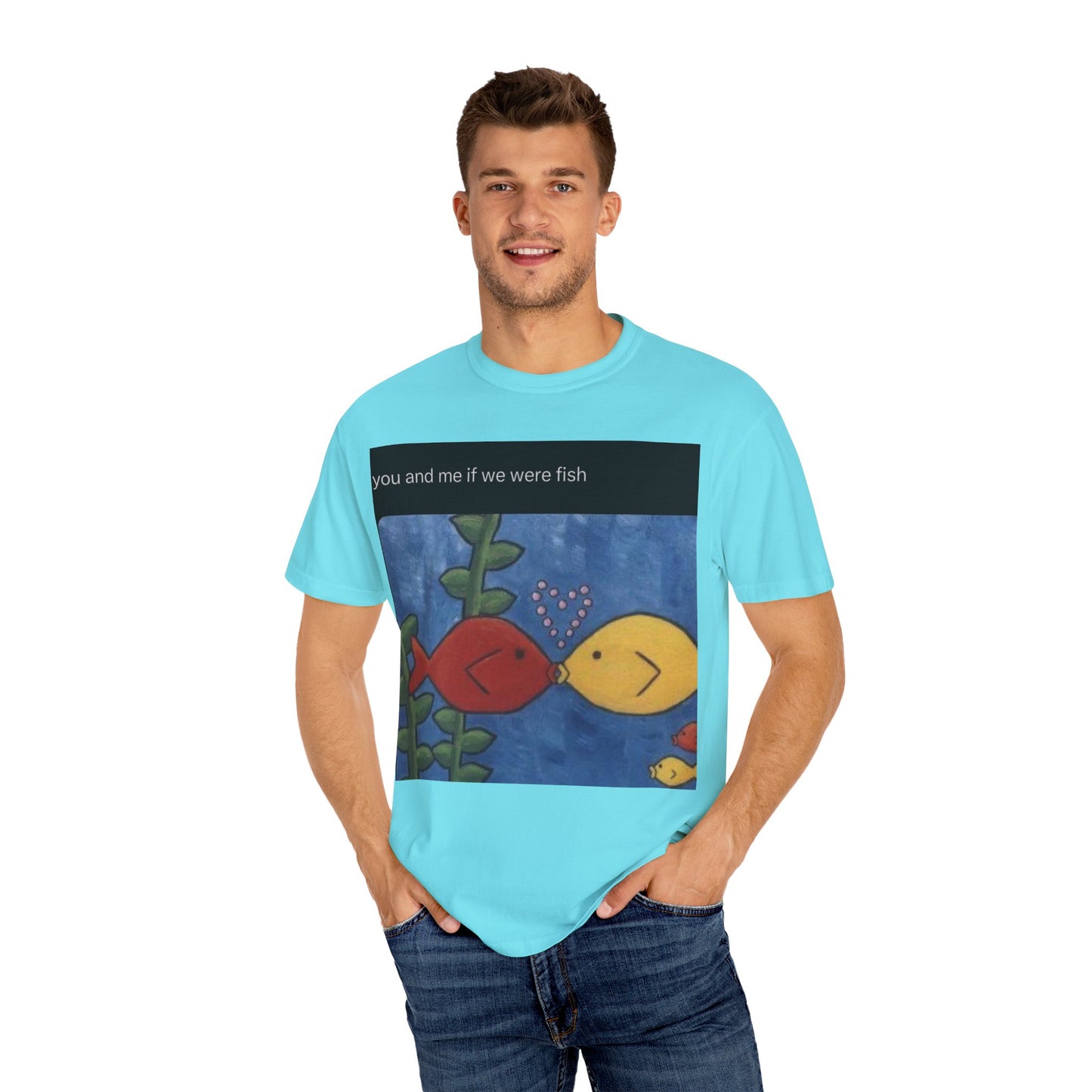 Fish Couple Unisex Garment-Dyed T-shirt