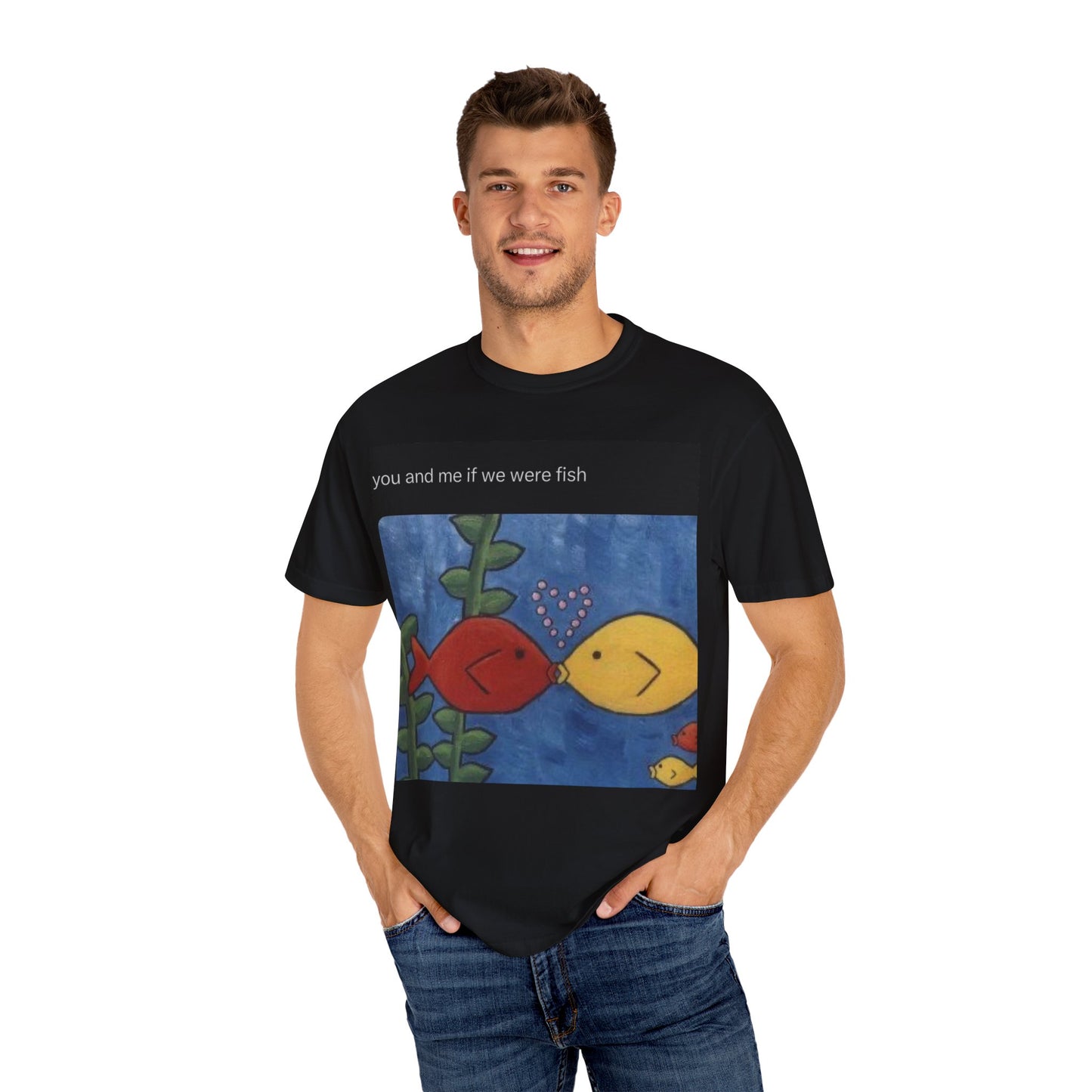 Fish Couple Unisex Garment-Dyed T-shirt