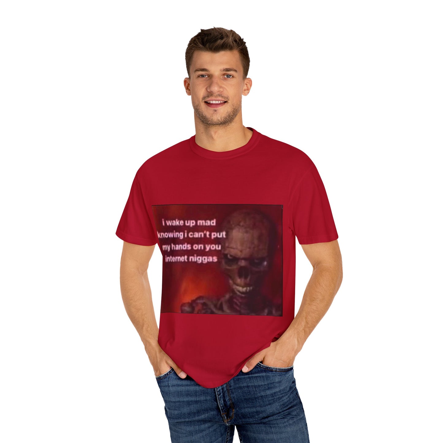 Garment-Dyed T-shirt - I Wake Up Mad Design