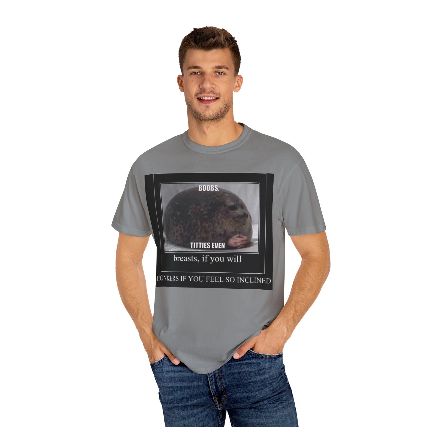 Garment-Dyed T-shirt Boobs Print