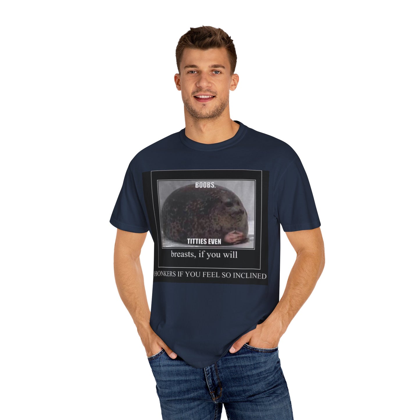 Garment-Dyed T-shirt Boobs Print