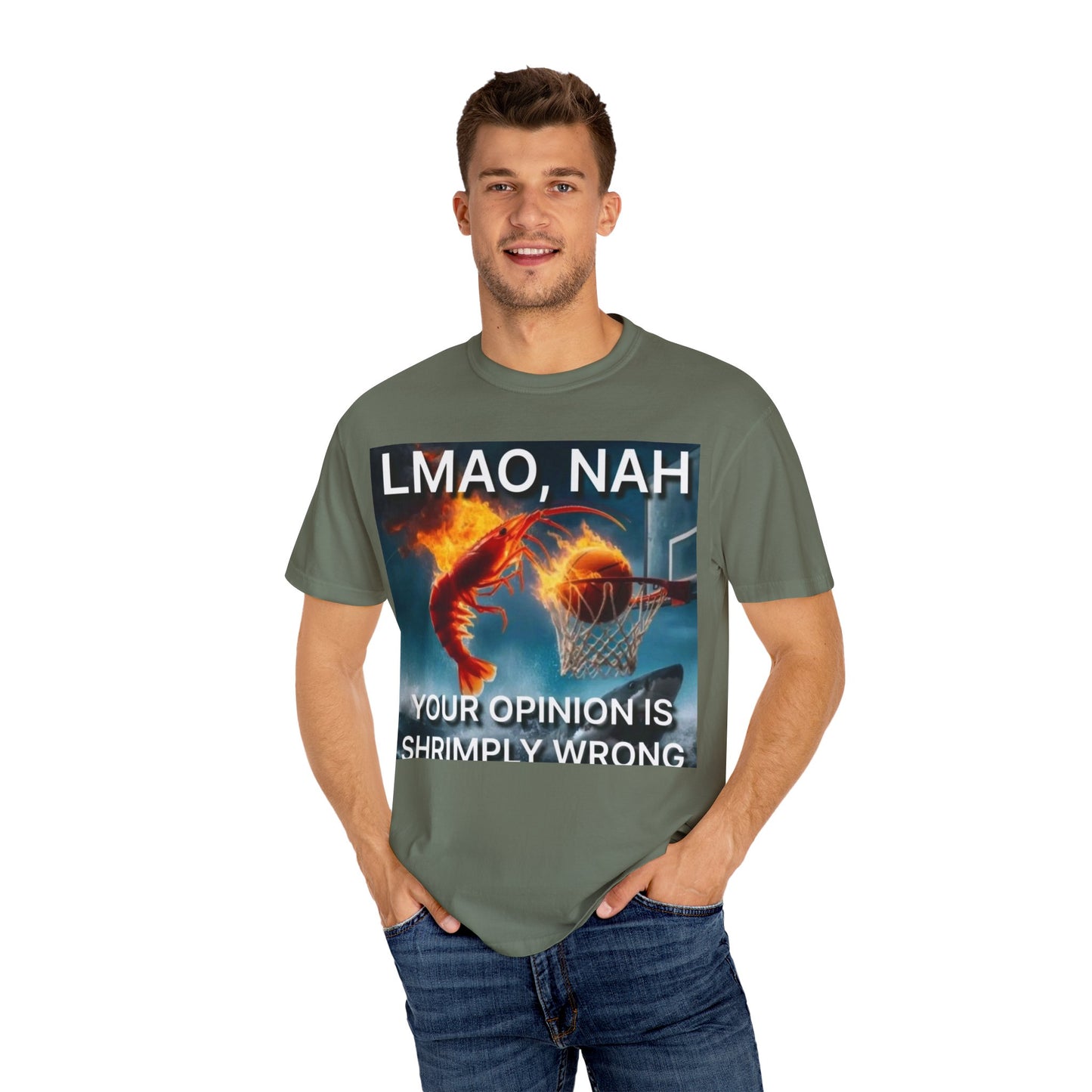 LMAO, Nah Unisex Garment-Dyed T-Shirt - Humorous Graphic Tee, Casual Wear, Gift for Friends, Birthday Shirt, Meme Apparel