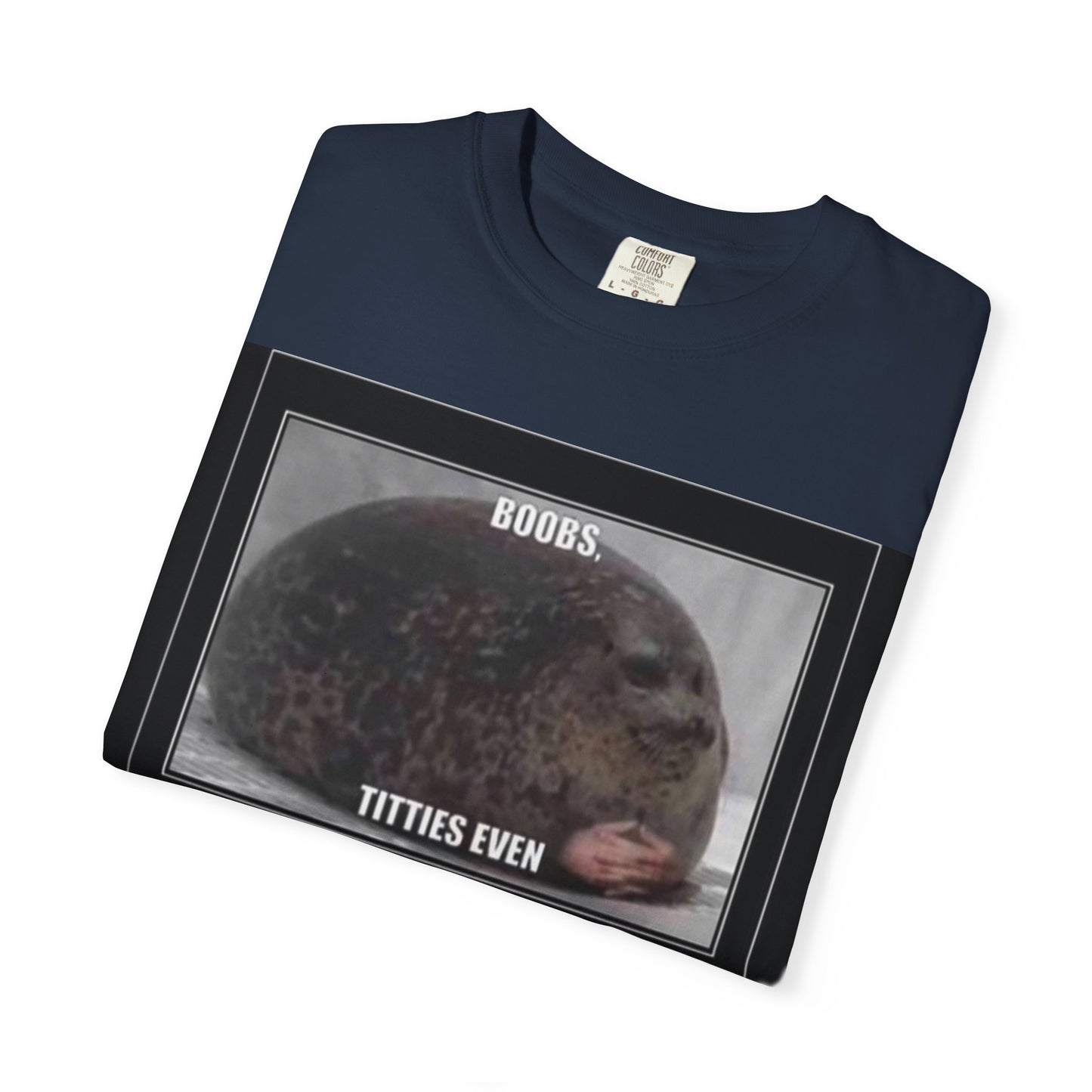 Garment-Dyed T-shirt Boobs Print