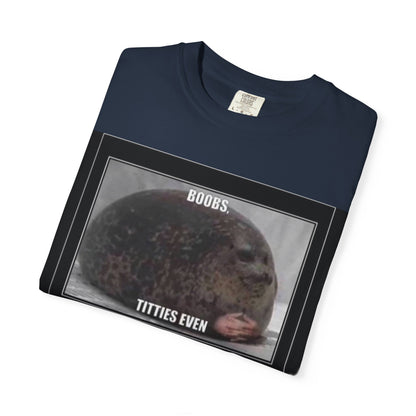 Garment-Dyed T-shirt Boobs Print