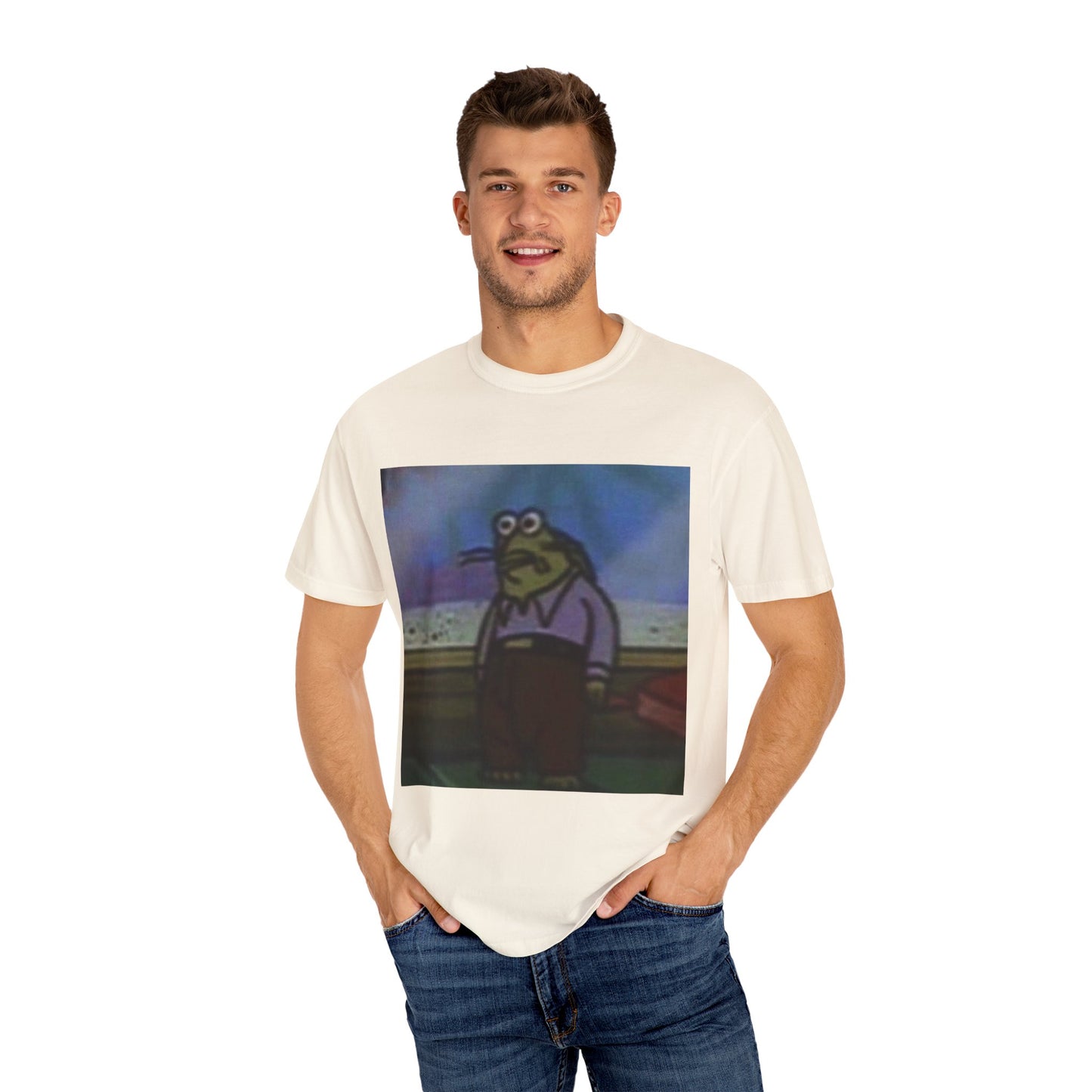 Green fish spongebob Unisex Garment-Dyed T-shirt