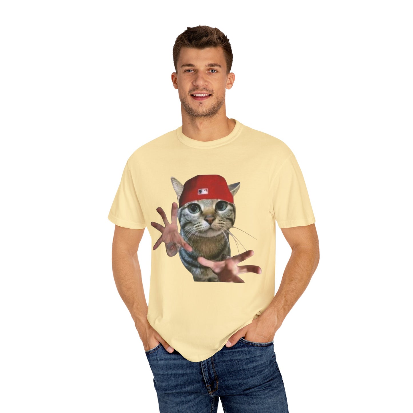 Funny Cat Graphic T-Shirt, Unisex Streetwear Tee, Pet Lover Gift, Casual Wear, Unique Animal Design Shirt