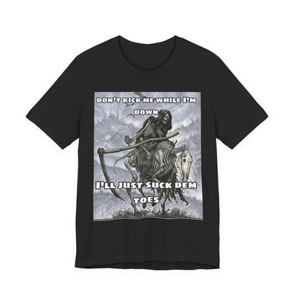 Funny Unisex Tee - Suckin on Toes Design