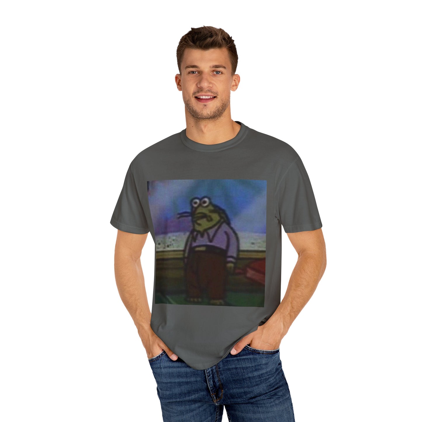 Green fish spongebob Unisex Garment-Dyed T-shirt