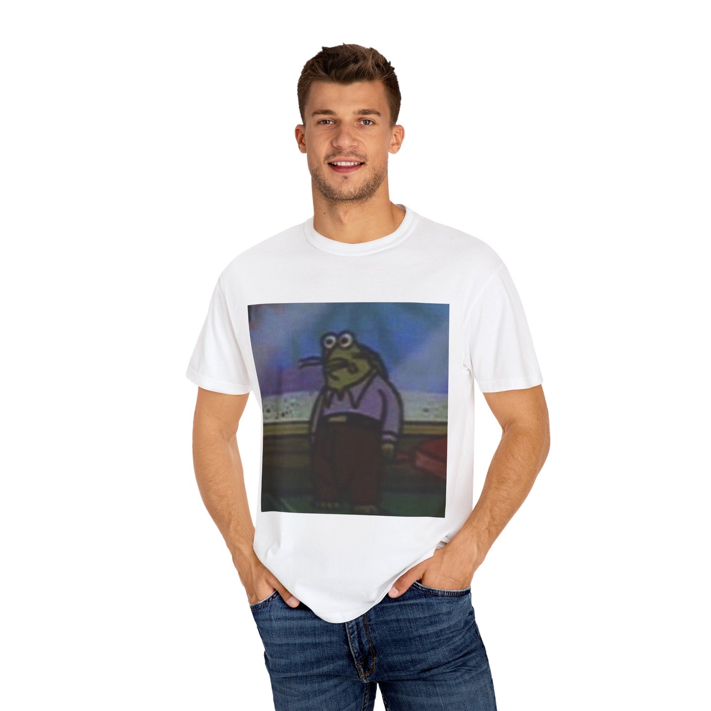 Green fish spongebob Unisex Garment-Dyed T-shirt