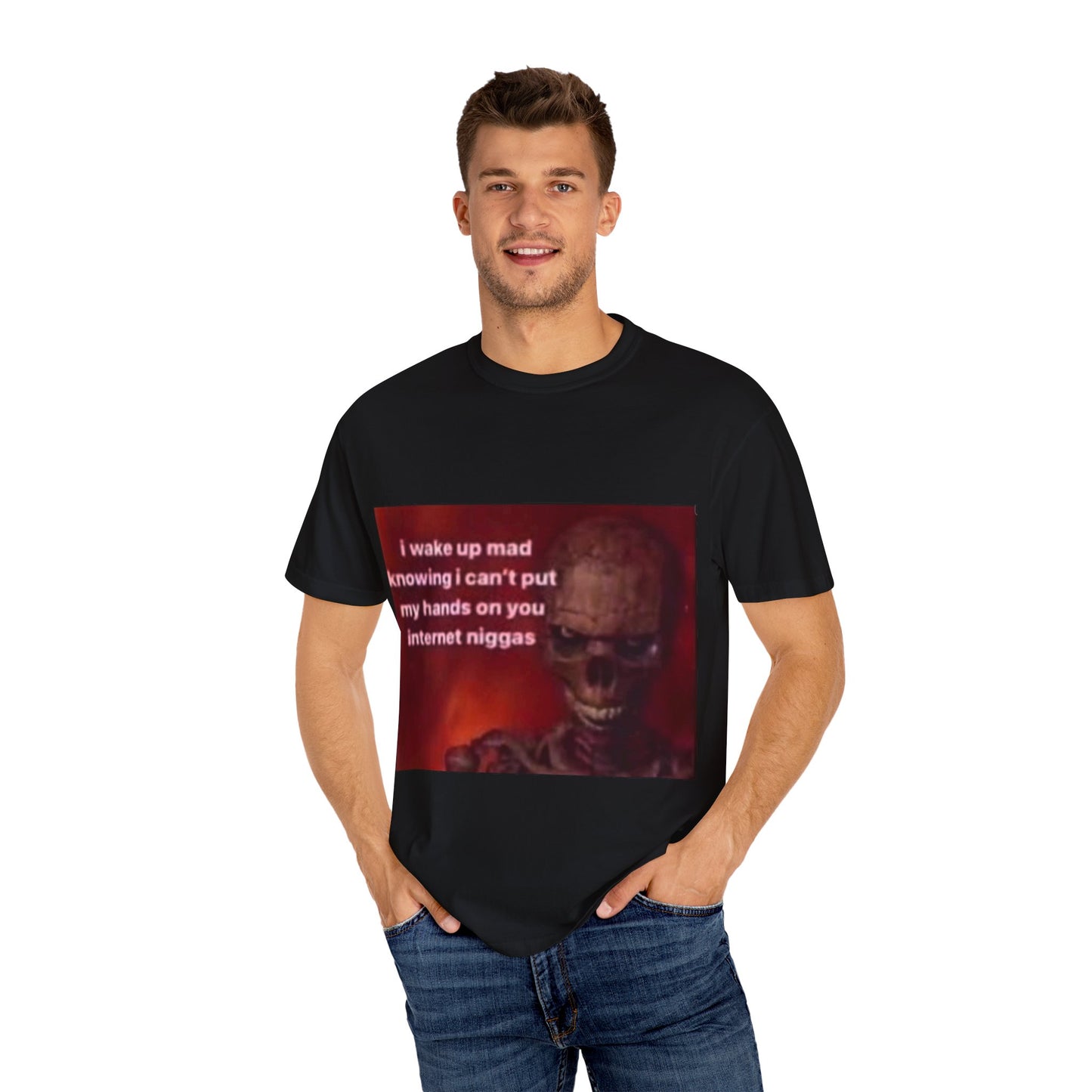 Garment-Dyed T-shirt - I Wake Up Mad Design