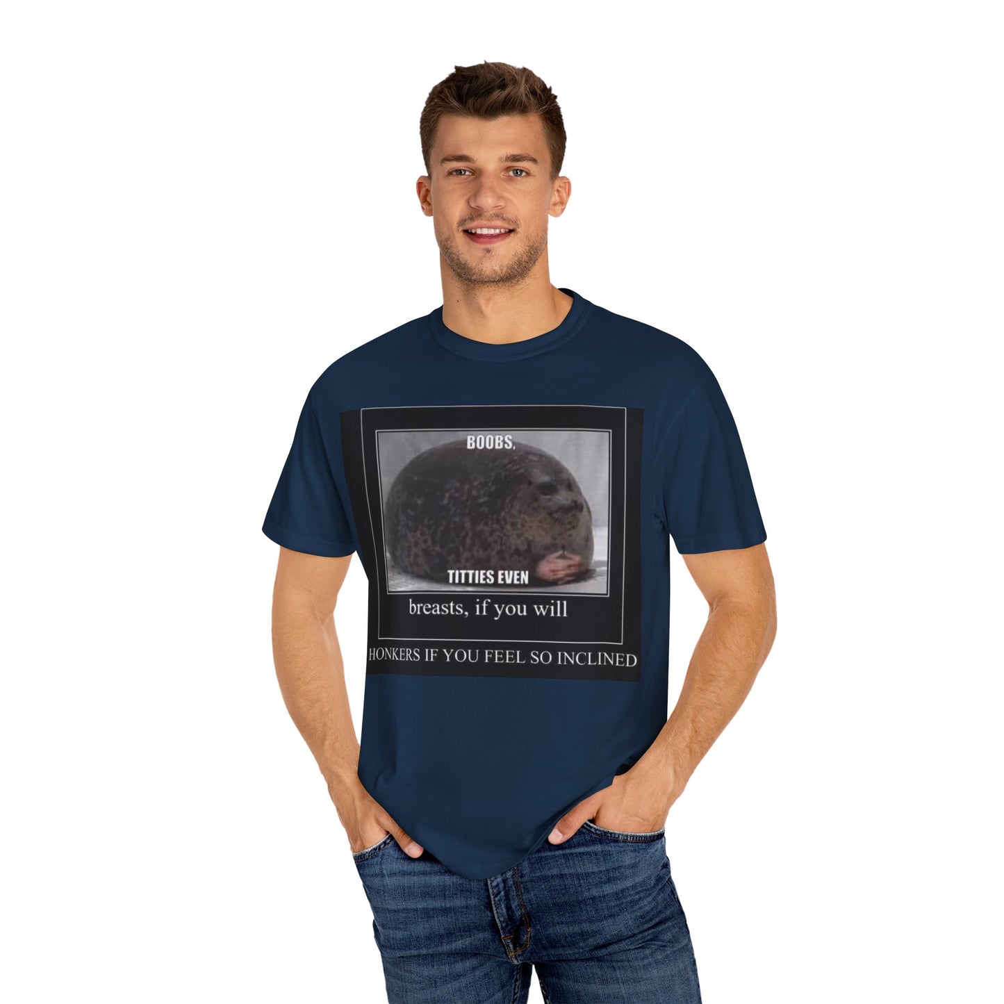Garment-Dyed T-shirt Boobs Print