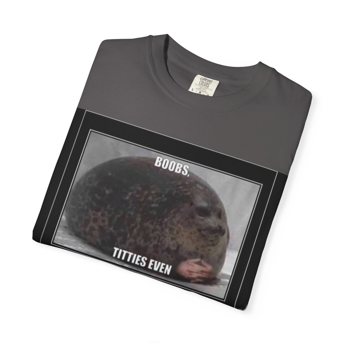 Garment-Dyed T-shirt Boobs Print