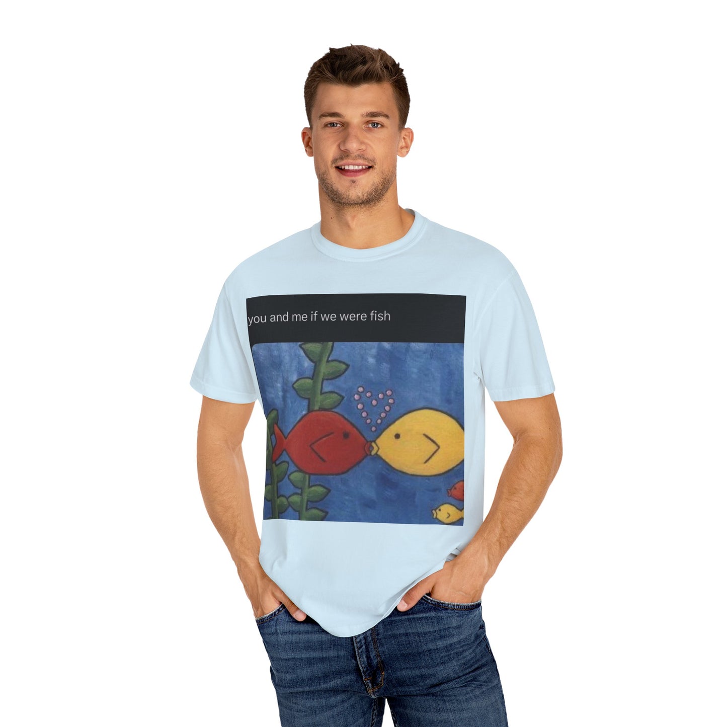 Fish Couple Unisex Garment-Dyed T-shirt