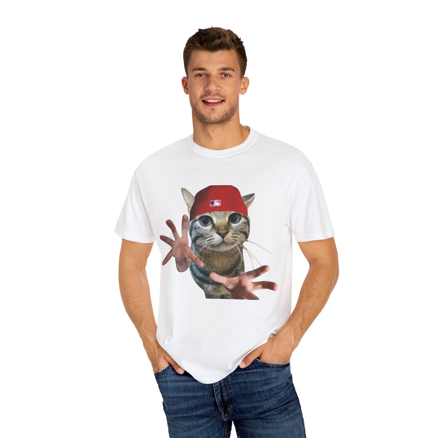 Funny Cat Graphic T-Shirt, Unisex Streetwear Tee, Pet Lover Gift, Casual Wear, Unique Animal Design Shirt
