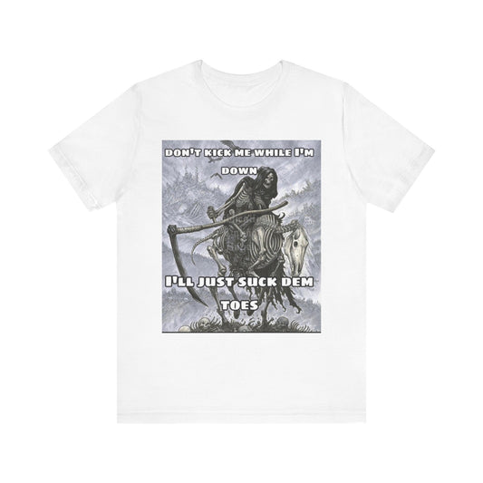 Funny Unisex Tee - Suckin on Toes Design