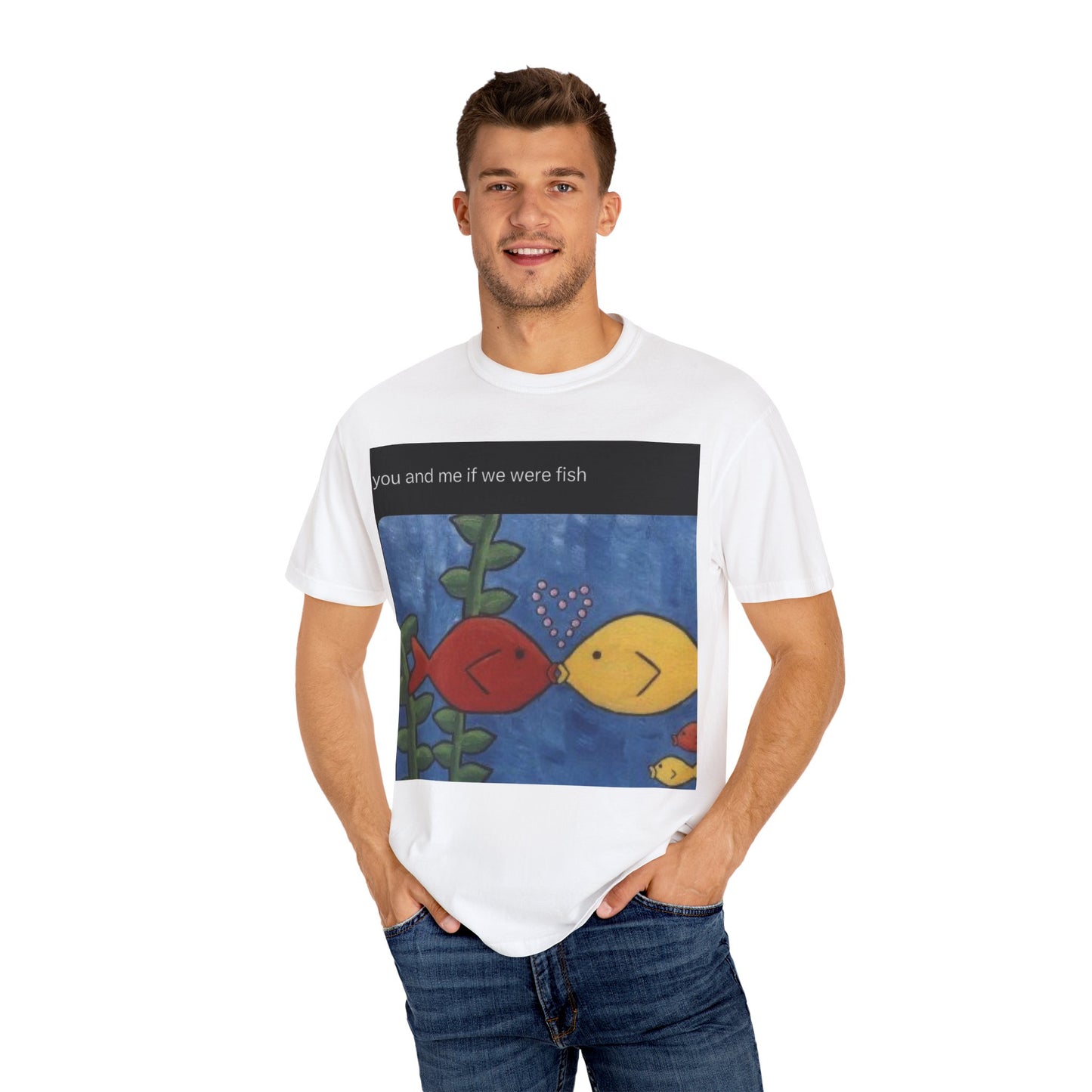 Fish Couple Unisex Garment-Dyed T-shirt