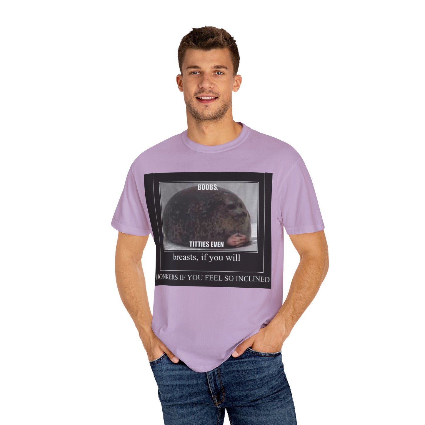 Garment-Dyed T-shirt Boobs Print