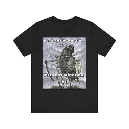Funny Unisex Tee - Suckin on Toes Design