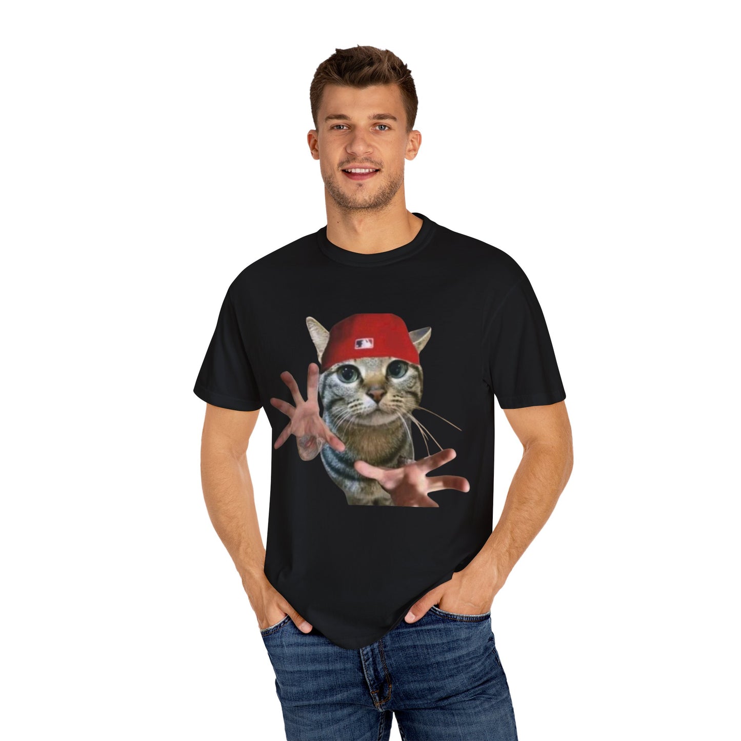 Funny Cat Graphic T-Shirt, Unisex Streetwear Tee, Pet Lover Gift, Casual Wear, Unique Animal Design Shirt
