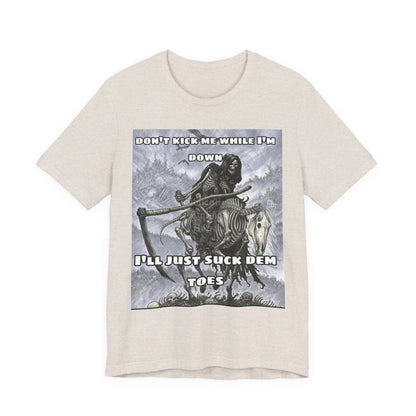 Funny Unisex Tee - Suckin on Toes Design