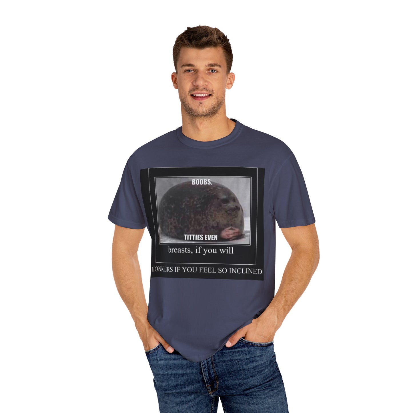 Garment-Dyed T-shirt Boobs Print