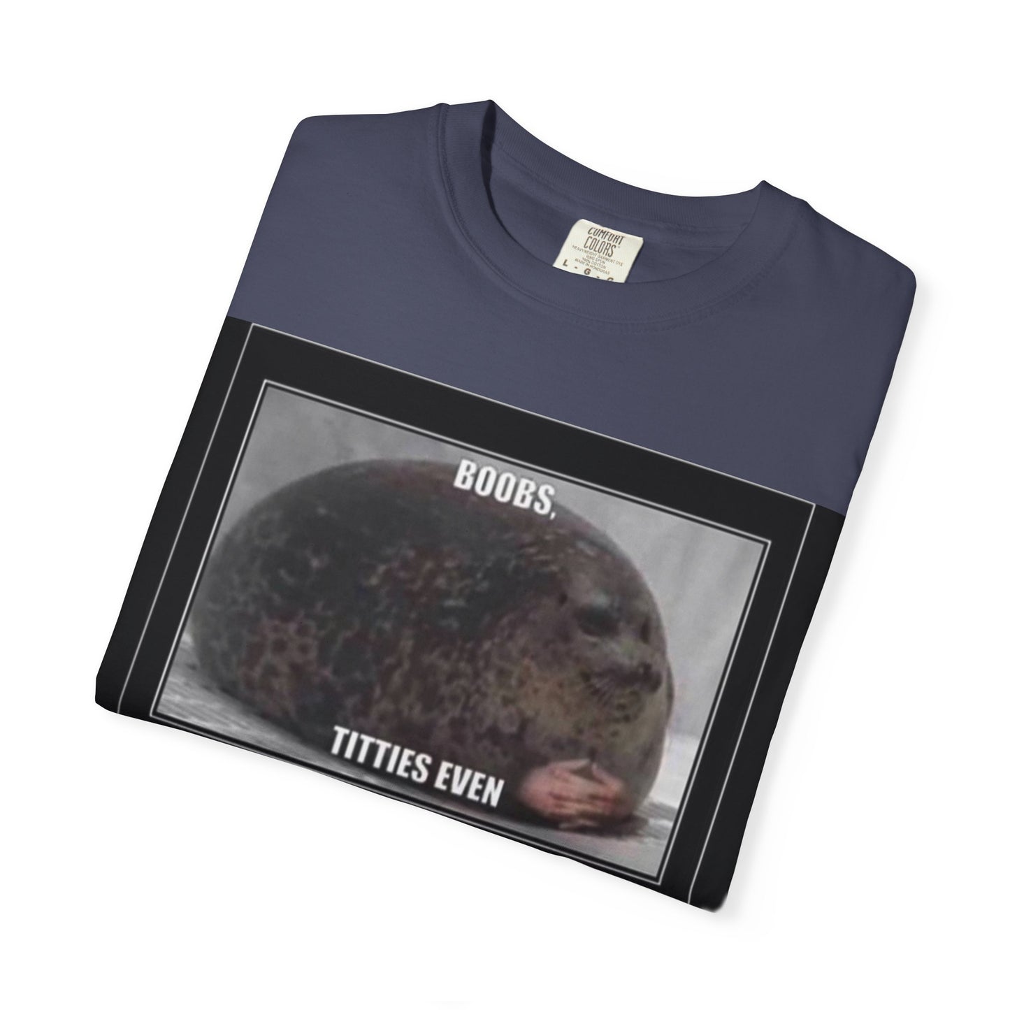 Garment-Dyed T-shirt Boobs Print